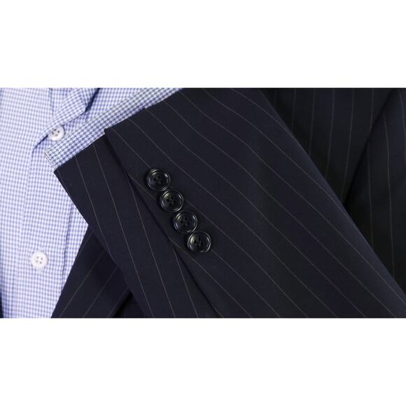 Brooks Brothers Fitzgerald Navy Blue Pinstripe Suit Blazer Jacket 41L - Picture 6 of 11